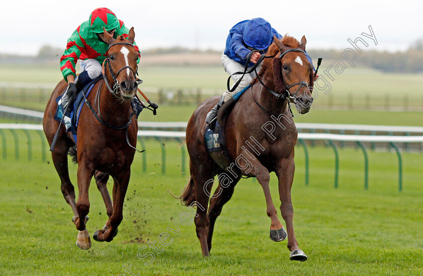 Act-Of-Wisdom-0003 
 ACT OF WISDOM (right, William Buick) beats REWIRED (left) in The British EBF Future Stayers Nursery
Newmarket 21 Oct 2020 - Pic Steven Cargill / Racingfotos.com