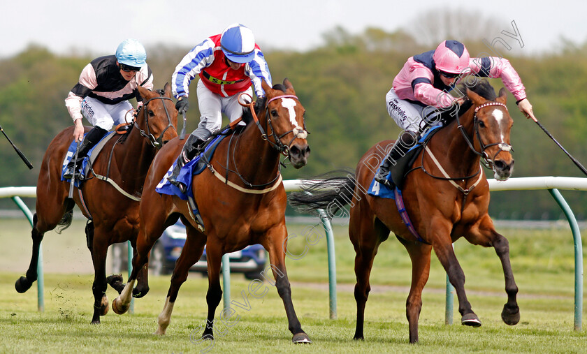 Last-Enchantment-0004 
 LAST ENCHANTMENT (right, Edward Greatrex) beats LADY ALAVESA (left) in The 188bet Up To £75 Cash Bonus Fillies Handicap Nottingham 1 May 2018 - Pic Steven Cargill / Racingfotos.com