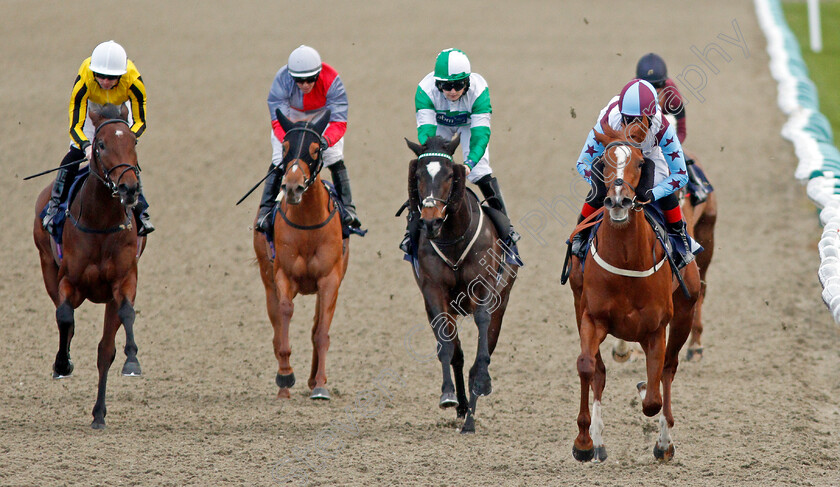 Stay-Classy-0005 
 STAY CLASSY (right, Angus Villiers) beats VISIONARA (left) and KWELA (2nd right) in The Ladbrokes Home Of The Odds Boost Fillies Handicap
Lingfield 11 Dec 2019 - Pic Steven Cargill / Racingfotos.com