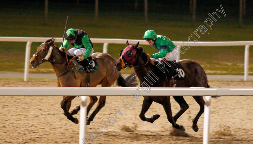 Deeds-Not-Words-0001 
 DEEDS NOT WORDS (Kieran O'Neill) beats TILSWORTH ROSE (right) in The Book Tickets At chelmsfordcityracecourse.com Classified Stakes
Chelmsford 11 Jan 2020 - Pic Steven Cargill / Racingfotos.com