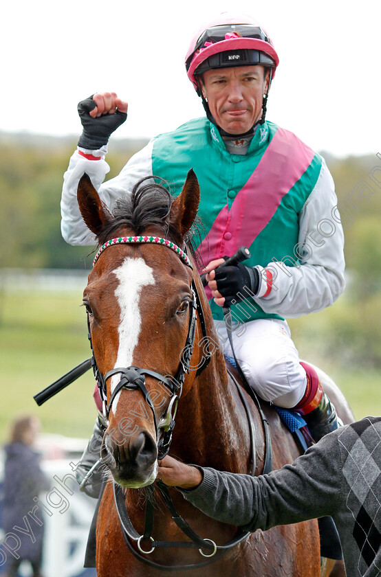 Crossed-Baton-0009 
 CROSSED BATON (Frankie Dettori) after The Investec Blue Riband Trial Stakes Epsom 25 Apr 2018 - Pic Steven Cargill / Racingfotos.com