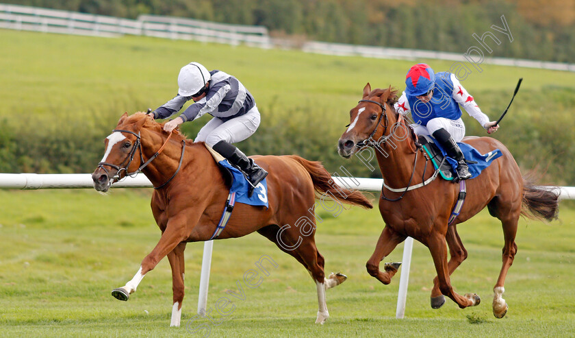 Fantastic-Blue-0004 
 FANTASTIC BLUE (right, Pat Cosgrave) beats DANTE'S VIEW (left) in The Welcomm Communications And Technology Solutions Handicap
Leicester 10 Sep 2019 - Pic Steven Cargill / Racingfotos.com