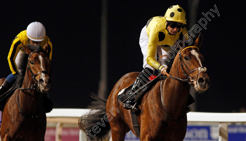 Noble-Expression-0009 
 NOBLE EXPRESSION (Jack Mitchell) wins The Weatherbys General Stud Book Online EBF Novice Stakes Chelmsford 23 Nov 2017 - Pic Steven Cargill / Racingfotos.com