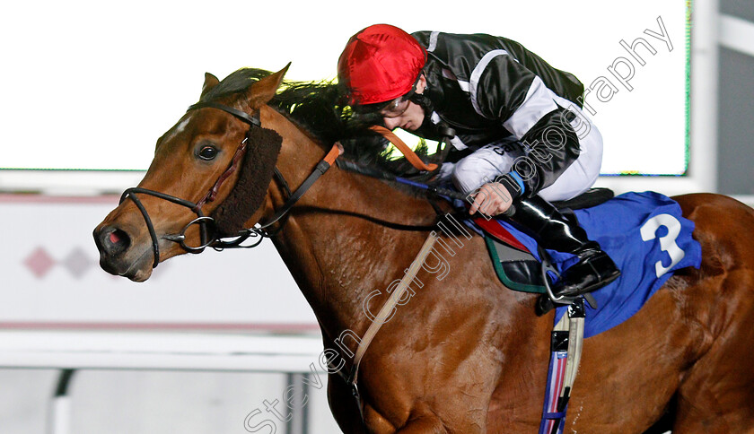 Herecomesthesun-0005 
 HERECOMESTHESUN (Edward Greatrex) wins The 100% Profit Boost At 32Redsport.com Novice Stakes Kempton 7 Mar 2018 - Pic Steven Cargill / Racingfotos.com