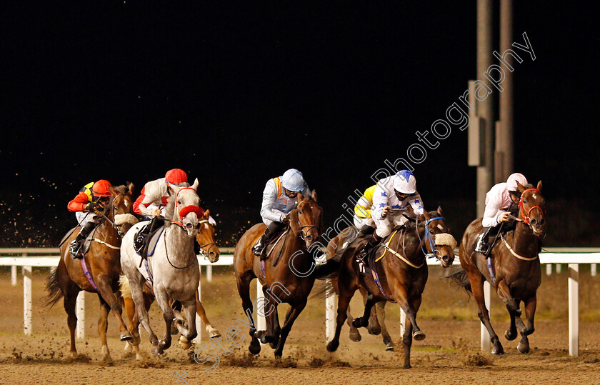 Tie-A-Yellowribbon-0002 
 TIE A YELLOWRIBBON (left, Ray Dawson) beats JUNVIEVE (2nd left) CRISTAL PALLAS CAT (2nd right) and THEYDON LOUBOUTIN (right) in The chelmsfordcityracecourse.com Handicap Div1
Chelmsford 15 Oct 2020 - Pic Steven Cargill / Racingfotos.com