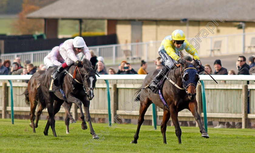 Solo-Saxophone-0002 
 SOLO SAXOPHONE (Paul Mulrennan) wins The 888sport What's Your Thinking Handicap
Newmarket 29 Oct 2021 - Pic Steven Cargill / Racingfotos.com