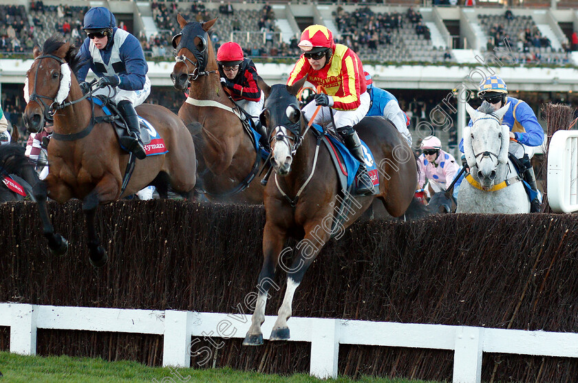 Sam-Red-0001 
 SAM RED (left, William Marshall) beats SPORTING BOY (centre) and OIGHEAR DUBH (right) in The Ryman Stationery Cheltenham Business Club Amateur Riders Handicap Chase
Cheltenham 26 Oct 2018 - Pic Steven Cargill / Racingfotos.com