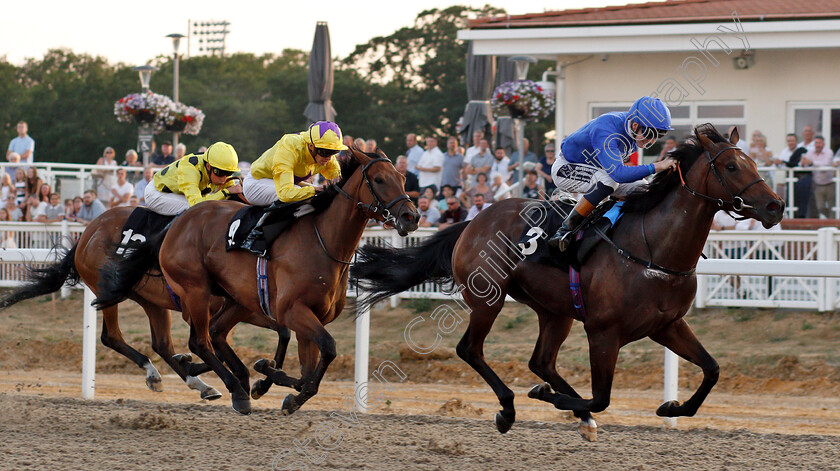 Piece-Of-History-0003 
 PIECE OF HISTORY (David Egan) beats WITH A START (left) in The Hills Prospect Simply The Best Novice Stakes
Chelmsford 24 Jul 2018 - Pic Steven Cargill / Racingfotos.com