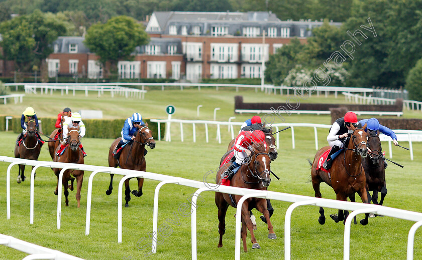 Jamih-0001 
 JAMIH (Nicky Mackay) beats MARECHAL NEY (right) in The Randox Health British EBF Maiden Stakes
Sandown 16 Jun 2018 - Pic Steven Cargill / Racingfotos.com