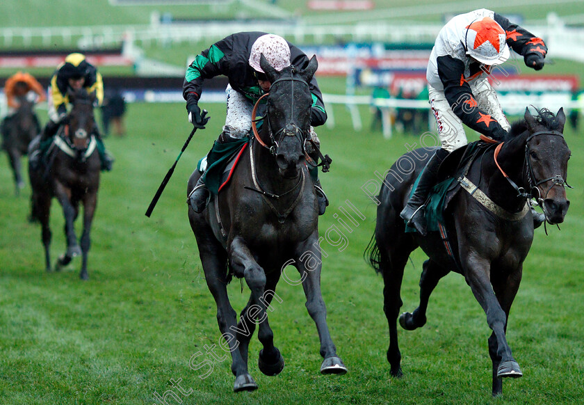 Strong-Glance-0004 
 STRONG GLANCE (left, Alain Cawley) beats MASTER DEBONAIR (right) in The Jockey Club Ownership Syndicate Standard Open National Hunt Flat Race
Cheltenham 27 Oct 2018 - Pic Steven Cargill / Racingfotos.com