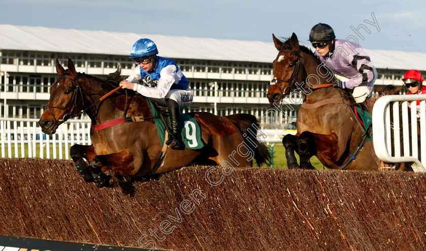 Gemirande-0008 
 GEMIRANDE (Charlie Deutsch) beats STAGE STAR (right) in The Nyetimber December Gold Cup
Cheltenham 14 Dec 2024 - Pic Steven Cargill / Racingfotos.com