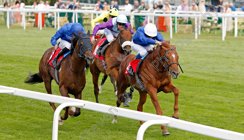 One-Nation-0003 
 ONE NATION (William Buick) beats GOLDEN SPEECH (left) in The Irish Stallion Farms EBF Novice Stakes
Sandown 1 Jul 2022 - Pic Steven Cargill / Racingfotos.com