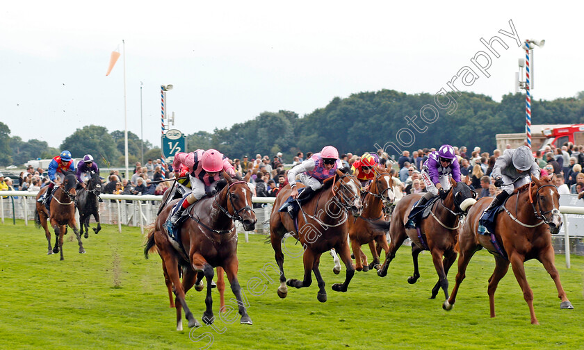 Sweet-Enough-0001 
 SWEET ENOUGH (left, Andrea Atzeni) wins The British Stallion Studs EBF Fillies Handicap
York 19 Aug 2021 - Pic Steven Cargill / Racingfotos.com