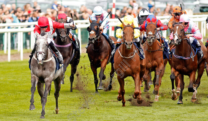 Spring-Loaded-0001 
 SPRING LOADED (Joey Haynes) beats JUSTANOTHERBOTTLE (centre) in The William Hill Portland Handicap Doncaster 16 Sep 2017 - Pic Steven Cargill / Racingfotos.com