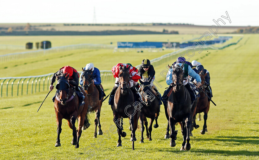 Dynamic-0001 
 DYNAMIC (right, Tom Marquand) beats AL NAFOORAH (centre) and ALEXANDRAKOLLONTAI (left) in The AR Legal Fillies Handicap Newmarket 25 Oct 2017 - Pic Steven Cargill / Racingfotos.com