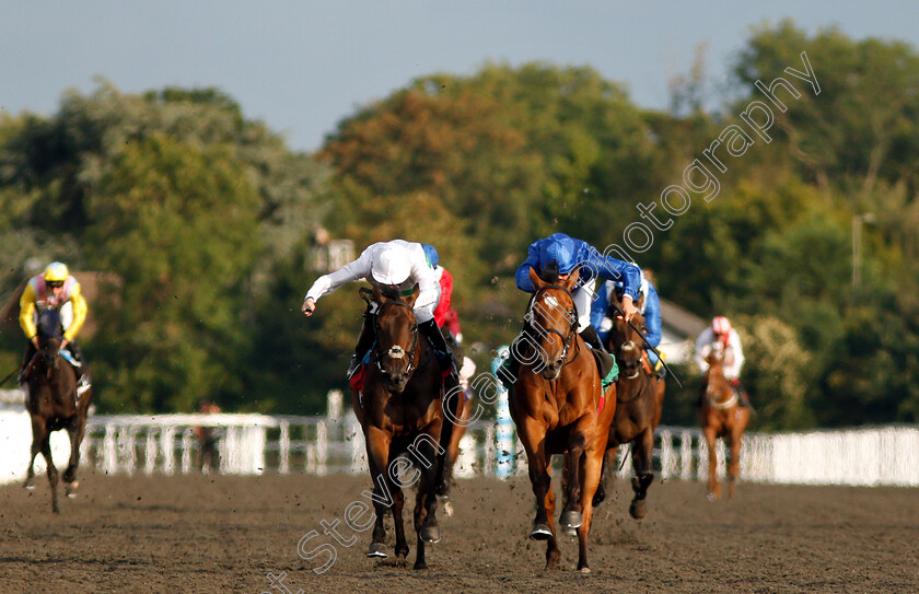 Expressionism-0002 
 EXPRESSIONISM (right, William Buick) beats ILLUMINED (left) in The Get Switched On With Matchbook Fillies Novice Stakes
Kempton 7 Aug 2019 - Pic Steven Cargill / Racingfotos.com