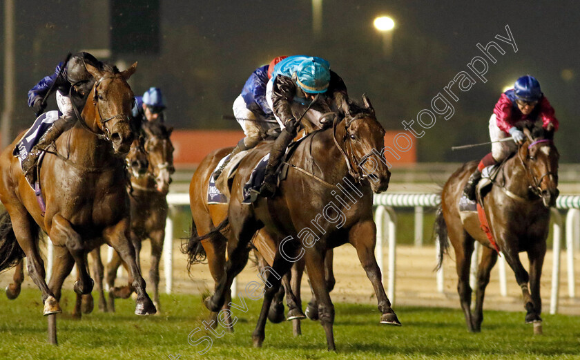 Good-Fortune-0003 
 GOOD FORTUNE (centre, Theo Bachelot) beats WHITE WOLF (left) in The Zabeel Turf Handicap
Meydan 27 Jan 2023 - Pic Steven Cargill / Racingfotos.com