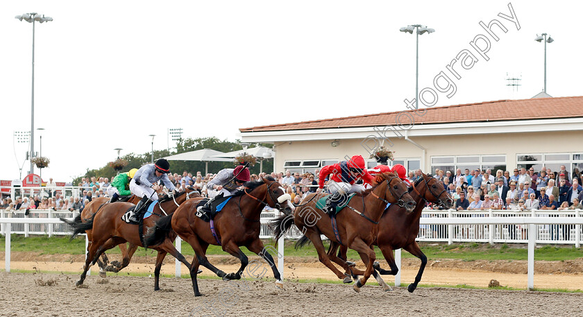 Majboor-0001 
 MAJBOOR (2nd right, Liam Keniry) beats QAROUN (left) in The Old Speckled Hen Handicap
Chelmsford 30 Aug 2018 - Pic Steven Cargill / Racingfotos.com