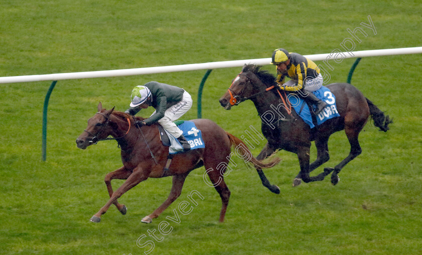 Glimpsed-0001 
 GLIMPSED (Rossa Ryan) beats GET THE MUSIC ON (right) in The Godolphin Under Starter Orders Maiden Fillies Stakes Div2
Newmarket 13 Oct 2023 - Pic Steven Cargill / Racingfotos.com