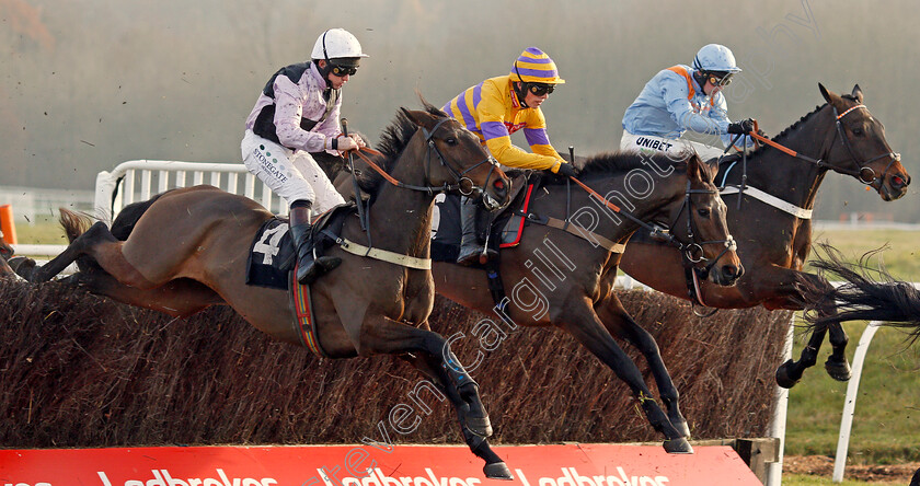 Larry,-Sametegal-and-Divine-Spear-0001 
 LARRY (left, Jamie Moore) SAMETEGAL (centre, Harry Cobden) and DIVINE SPEAR (right, Nico de Boinville)
Newbury 30 Nov 2019 - Pic Steven Cargill / Racingfotos.com