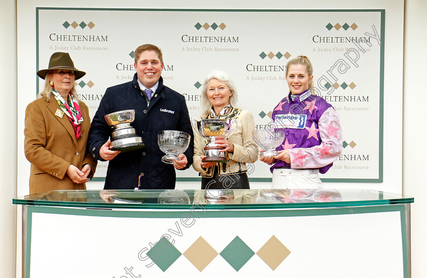 Mohaayed-0010 
 Presentation to June Watts, Dan Skelton and Bridget Andrews for The Randox Health County Handicap Hurdle won by MOHAAYED Cheltenham 16 Mar 2018 - Pic Steven Cargill / Racingfotos.com