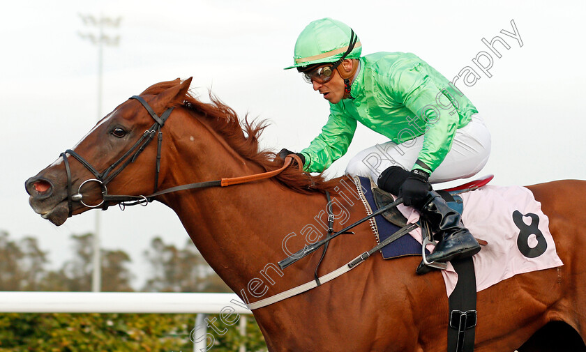 Tuscany-0008 
 TUSCANY (Raul Da Silva) wins The Racing UK Profits Returned To Racing Handicap Kempton 4 Oct 2017 - Pic Steven Cargill / Racingfotos.com