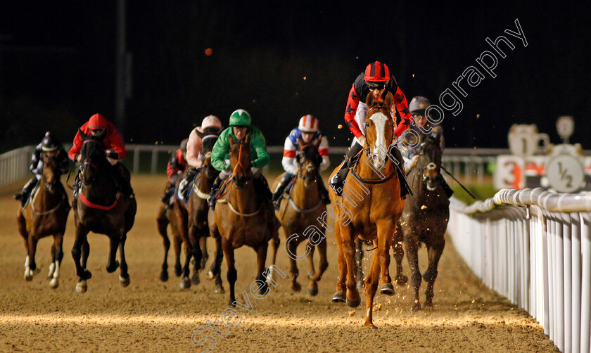 Acker-Bilk-0002 
 ACKER BILK (Dougie Costello) wins The Betway Middle Distance Handicap Wolverhampton 4 Jan 2018 - Pic Steven Cargill / Racingfotos.com