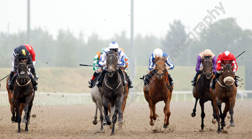 Buckingham-0003 
 BUCKINGHAM (2nd left, Charles Bishop) beats UM SHAMA (2nd right) PASS THE GIN (left) and MOHOGANY (right) in The £20 Free Bets At totesport.com Novice Auction Stakes
Chelmsford 31 May 2018 - Pic Steven Cargill / Racingfotos.com