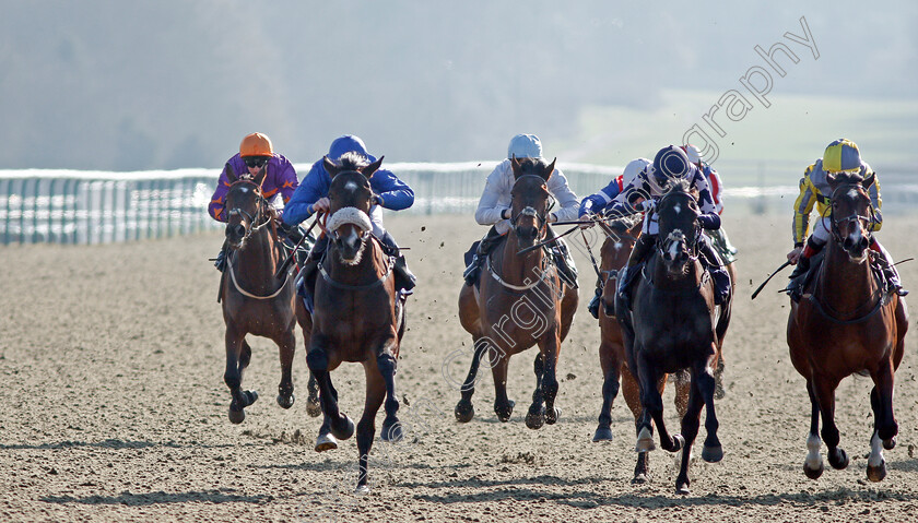 Mandalayan-0002 
 MANDALAYAN (left, Rob Hornby) beats BOBBY K (centre) and DARK CROCODILE (right) in The 32Red CAsino Novice Stakes Lingfield 24 Feb 2018 - Pic Steven Cargill / Racingfotos.com