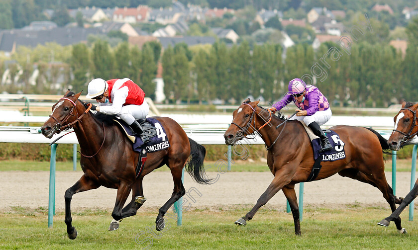 Port-Guillaume-0008 
 PORT GUILLAUME (C Demuro) beats DICK WHITTINGTON (right) in The Prix Hocquart
Deauville 8 Aug 2020 - Pic Steven Cargill / Racingfotos.com