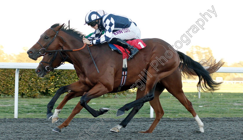 Korcho-0004 
 KORCHO (Charlie Bennett) wins The Bet At racinguk.com Nursery
Kempton 27 Sep 2018 - Pic Steven Cargill / Racingfotos.com