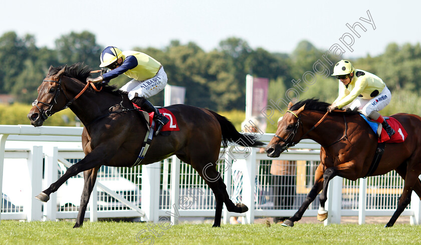 Saroog-0001 
 SAROOG (Ryan Moore) beats ZEELANDER (right) in The Sequel Handicap
Sandown 6 Jul 2018 - Pic Steven Cargill / Racingfotos.com