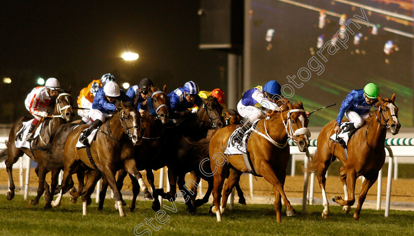 Baroot-0003 
 BAROOT (centre, Adrie De Vries) beats SILENT ATTACK (left) in The Cepsa Energy Cup Handicap
Meydan 10 Jan 2019 - Pic Steven Cargill / Racingfotos.com