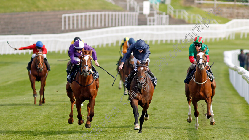 Temple-Of-Artemis-0002 
 TEMPLE OF ARTEMIS (centre, Ryan Moore) beats MR ALAN (left) and TROJAN HORSE (right) in The Roofing Consultants Group Handicap
Chester 5 May 2022 - Pic Steven Cargill / Racingfotos.com