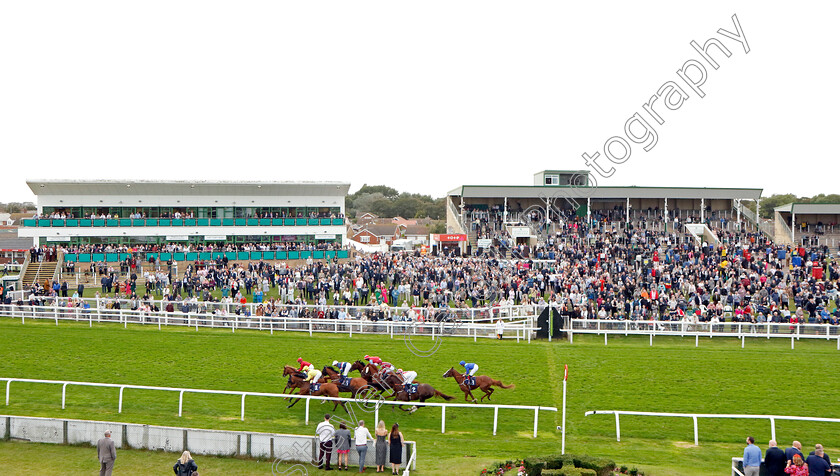 Tajanis-0009 
 TAJANIS (yellow, Cieren Fallon) on his way to winning The Moulton Nurseries Handicap
Yarmouth 21 Sep 2023 - Pic Steven Cargill / Racingfotos.com