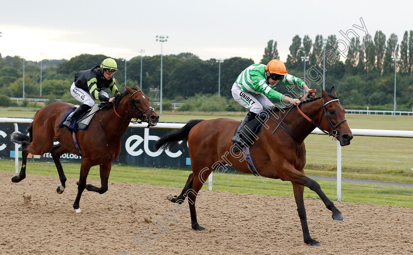 Distant-Chimes-0004 
 DISTANT CHIMES (Luke Morris) wins The Hellermanntyton Electric Center Handicap
Wolverhampton 17 Jul 2019 - Pic Steven Cargill / Racingfotos.com