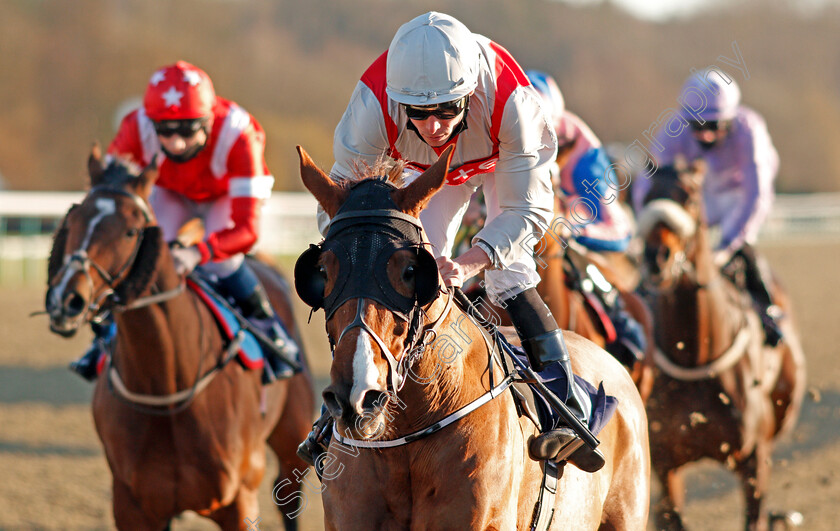 Rivas-Rob-Roy-0006 
 RIVAS ROB ROY (Kieran Shoemark) wins The Bombardier British Hopped Amber Beer Handicap Div2
Lingfield 26 Feb 2021 - Pic Steven Cargill / Racingfotos.com