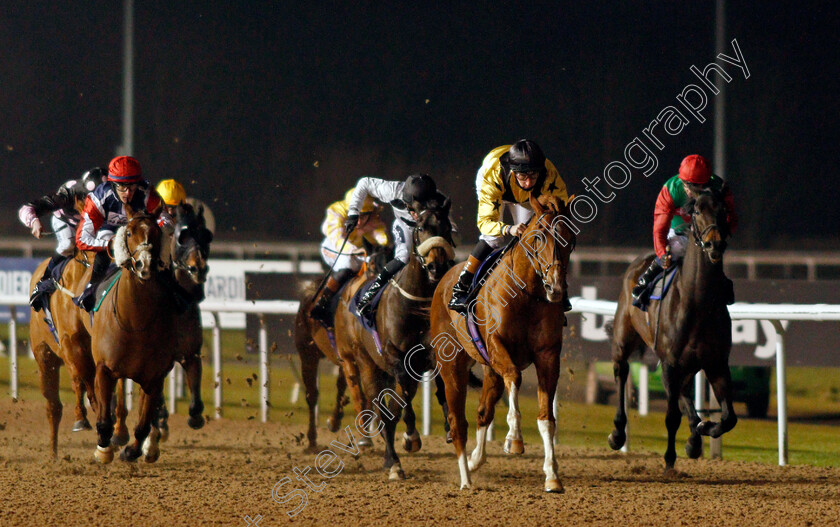 Eldelbar-0001 
 ELDELBAR (Sam James) wins The Bombardier British Hopped Amber Beer Handicap
Wolverhampton 1 Feb 2021 - Pic Steven Cargill / Racingfotos.com