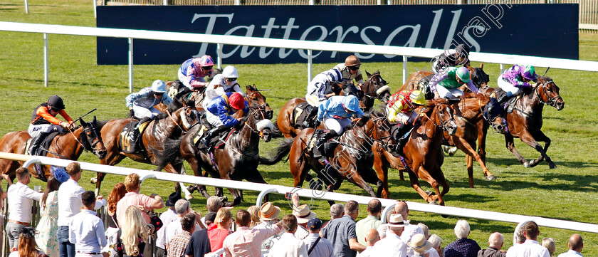 Celsius-0001 
 CELSIUS (yellow cap, Jack Mitchell) beats ANCIENT TIMES (2) and TEES SPIRIT (5) in The Moet & Chandon Handicap
Newmarket 8 Jul 2022 - Pic Steven Cargill / Racingfotos.com