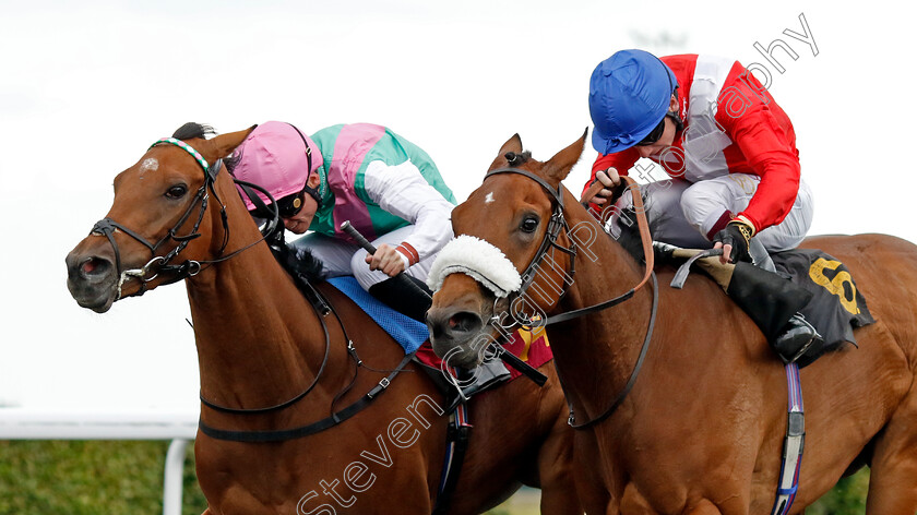 Zilfee-0001 
 ZILFEE (left, Kieran Shoemark) beats INCENSED (right) in The Unibet EBF Maiden Fillies Stakes
Kempton 12 Jun 2024 - Pic Steven Cargill / Racingfotos.com