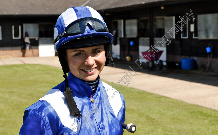 Bryony-Frost-0014 
 BRYONY FROST in the colours of Sheikh Hamdan Al Maktoum ahead of DIAR day at Newbury
Newmarket 27 Jun 2019 - Pic Steven Cargill / Racingfotos.com