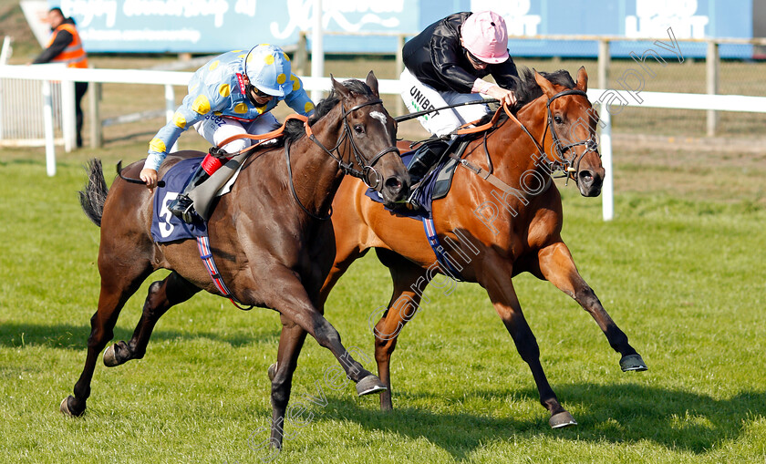 Dashing-Roger-0003 
 DASHING ROGER (left, Marco Ghiani) beats FOLK DANCE (right) in The Sky Sports Racing HD Virgin 535 Handicap
Yarmouth 22 Jul 2020 - Pic Steven Cargill / Racingfotos.com