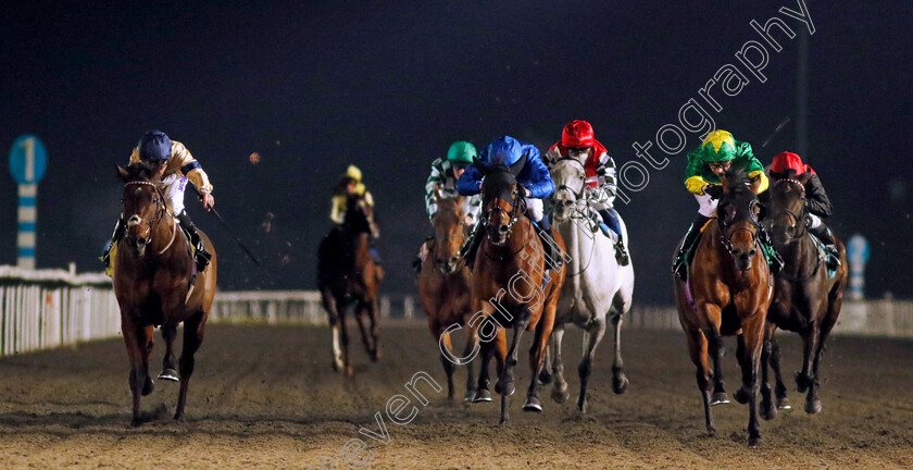 Grey s-Monument-0004 
 GREY'S MONUMENT (right, Hector Crouch) beats TEMPUS (left) and MAJESTIC PRIDE (centre) in The Irish Stallion Farms EBF Hyde Stakes
Kempton 6 Dec 2023 - Pic Steven Cargill / Racingfotos.com