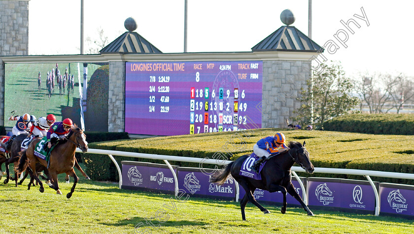 Meditate-0004 
 MEDITATE (Ryan Moore) wins The Breeders' Cup Juvenile Fillies Turf
Breeders Cup Meeting, Keeneland USA, 4 Nov 2022 - Pic Steven Cargill / Racingfotos.com