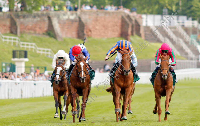 Forest-Fairy-0004 
 FOREST FAIRY (left, Rossa Ryan) beats PORT FAIRY (2nd right) in The Weatherbys ePassport Cheshire Oaks
Chester 8 May 2024 - Pic Steven Cargill / Racingfotos.com