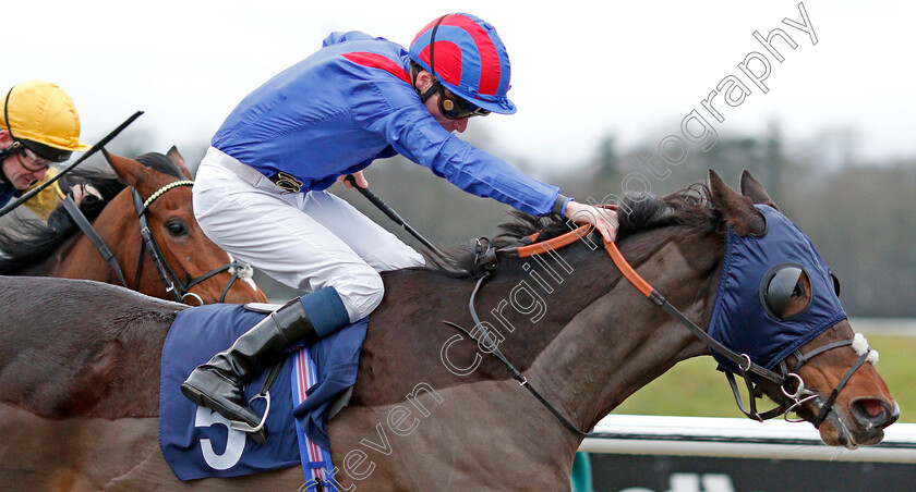 Dubious-Affair-0008 
 DUBIOUS AFFAIR (Kieran Shoemark) wins The Betway Novice Stakes
Lingfield 11 Dec 2019 - Pic Steven Cargill / Racingfotos.com