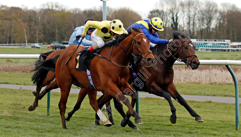 Astro-King-0005 
 ASTRO KING (right, Richard Kingscote) beats FINEST SOUND (left) in The Download The Mansionbet App Handicap
Nottingham 7 Apr 2021 - Pic Steven Cargill / Racingfotos.com