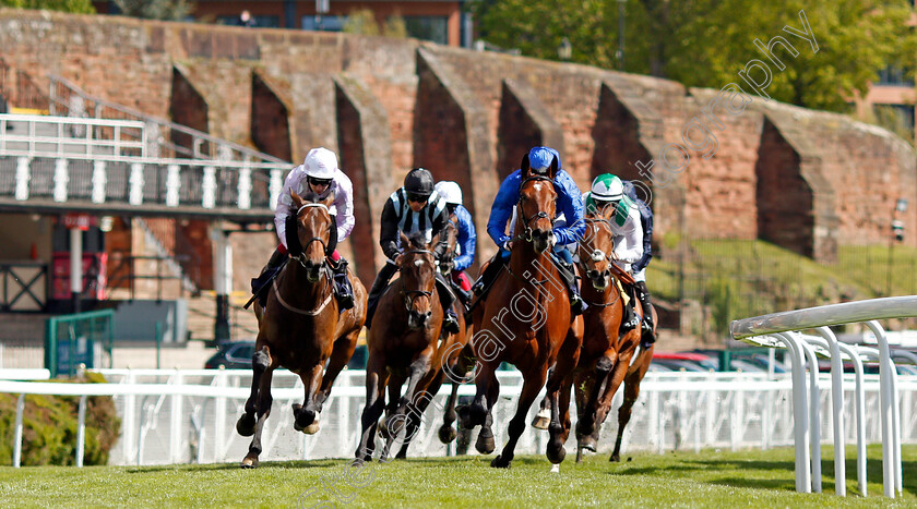 Youth-Spirit-0002 
 YOUTH SPIRIT (right, Tom Marquand) tracks leaders WIRKO (2nd right) and PLEASANT MAN (left) on his way to winning The Chester Vase
Chester 5 May 2021 - Pic Steven Cargill / Racingfotos.com