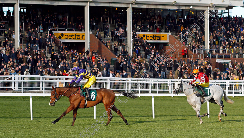 Corach-Rambler-0006 
 CORACH RAMBLER (Derek Fox) wins The Tiggys Trust Novices Limited Handicap Chase
Cheltenham 10 Dec 2021 - Pic Steven Cargill / Racingfotos.com