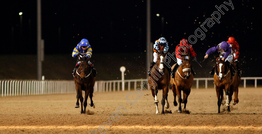 Titan-Goddess-0001 
 TITAN GODDESS (left, Shane Kelly) wins The Bet totequadpot At betfred.com Selling Stakes Chelmsford 8 Dec 2017 - Pic Steven Cargill / Racingfotos.com